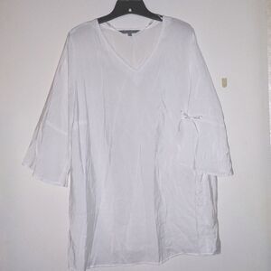 EUC ULLA POPKEN Women's Swimwear Cover up White Size 20/22